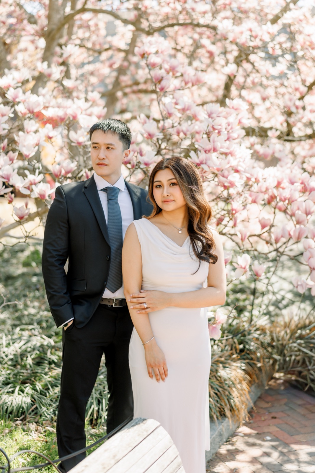 Engagement portrait at the Enid A. Haupt Garden, Smithsonian, Washington DC by Kevin Socola Films